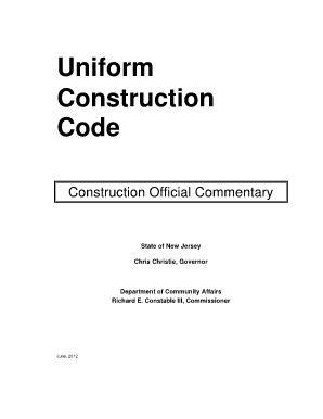 Fillable Online State Nj Uniform Construction Code State Of New