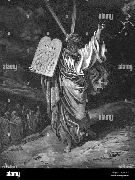 Moses Descending From Mount Sinai With The Tablets Of The Law Ten