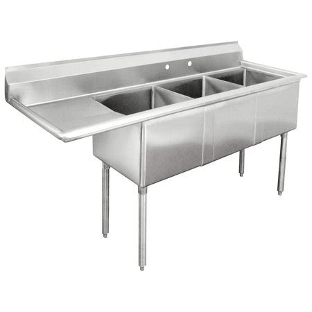 Advance Tabco Fe L Three Compartment Sink W