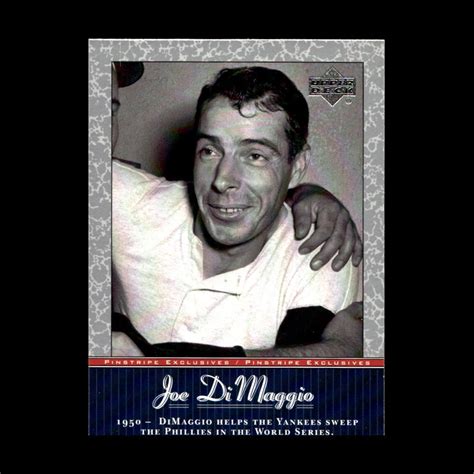 Upper Deck Pinstripe Exclusives Joe Dimaggio Jd Joe Dimaggio