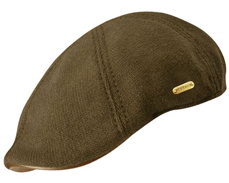 Stetson Muskagon Knitted Cotton Duckbill Flat Cap At Amazon Mens