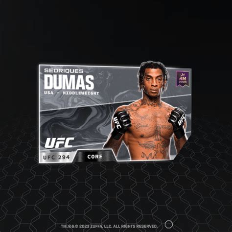 Sedriques Dumas 2023 UFC 294 Set CORE NFT For Sale 2022 23