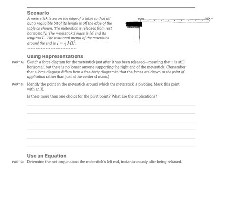 Solved Scenario A Meterstick Is Set On The Edge Of A Table Chegg