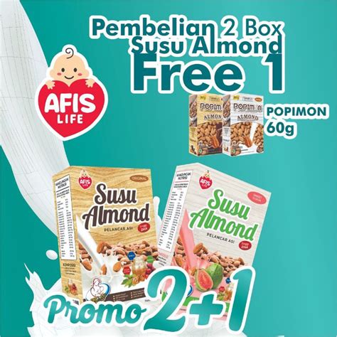 Jual Afis Life Susu Almond Plus Pelancar ASI 200 Gr Shopee Indonesia