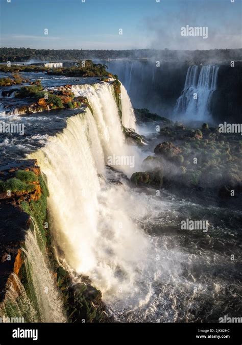 World Famous Iguazu Falls On The Border Of Brazil And Argentina Stock