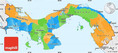 Political Simple Map Of Panama Single Color Outside Borders And Labels