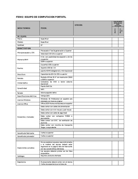 2 Equipo De Computacion Portatil Item 2 Equipo De Computacion