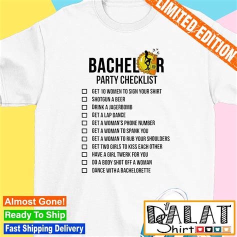 Bachelor Party Checklist T Shirt