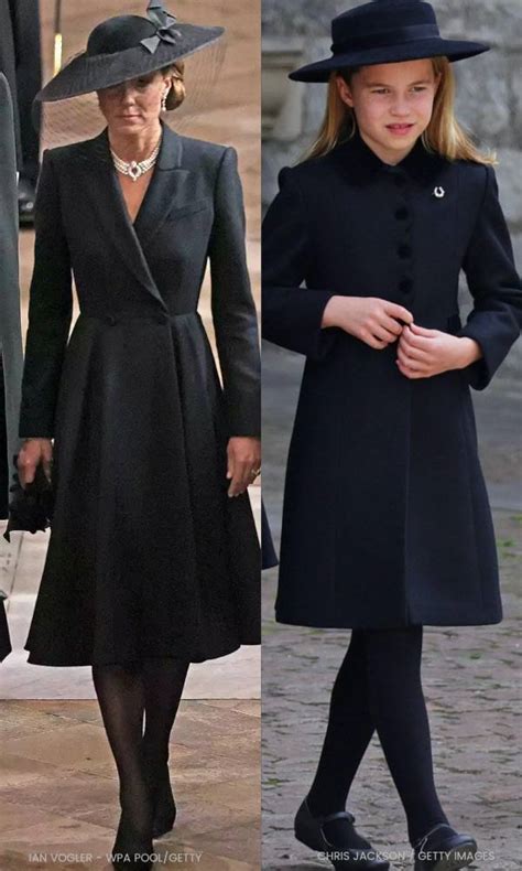 Princess Charlotte Ancar Black Wool Coat Queen Elizabeth Funeral