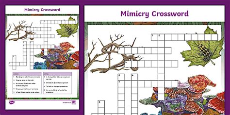 Mimicry Crossword L Enseignant A Fait Twinkl