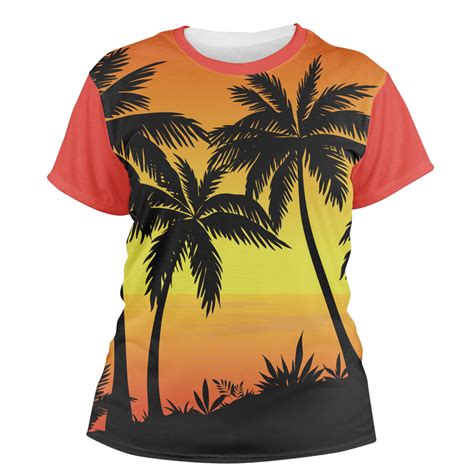 Tropical Sunset Womens Crew T Shirt Small Personalized