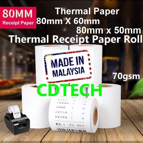 Thermal Receipt Paper Roll 80mm X 60mm 80x50mm 80x60 70gsm POS Thermal