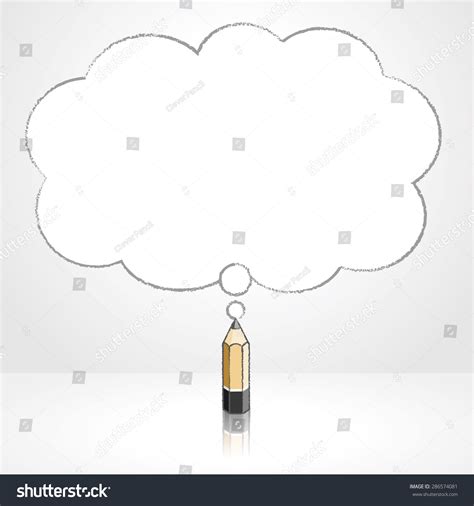 Wooden Lead Pencil Reflection Drawing Fluffy Stock Vector Royalty Free