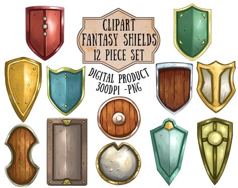 Fantasy Shields Clipart Dnd Shields Armor Clipart Medieval - Etsy ...