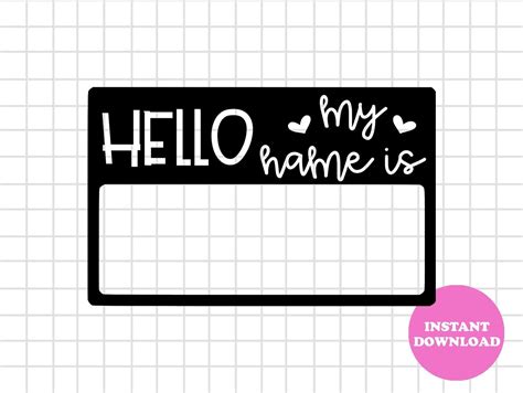 Hello My Name Is Monogram Svg Layered Item Clipart Cricut Etsy