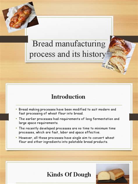 Bread Manufacturing Process And Its History Pdf Breads Dough