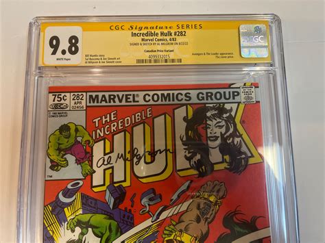 Incredible Hulk 1983 282 CGC 9 8 Signed Sketch She Hulk Al