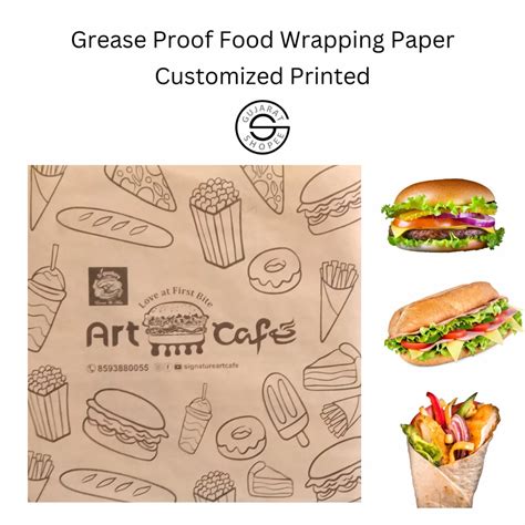 Customized Printed Food Wrapping Grease Proof Paper Sheet X Cm