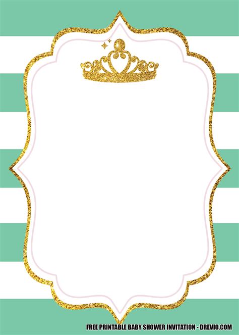 13 Free Pink And Gold Princess Crown Themed Invitation Templates Download Hundreds Free