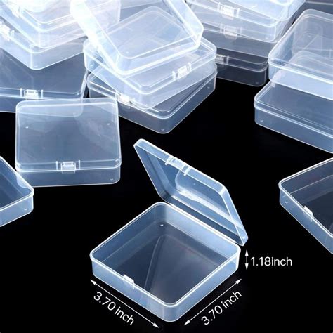 Satinior Packs Small Clear Plastic Beads Storage Containers Box With