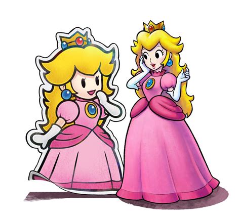 Princess Peach and Paper Princess Peach (Mario and Luigi Paper Jam ...