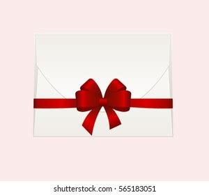 Envelope Shiny Red Satin Bow Illustration Stock Vector Royalty Free