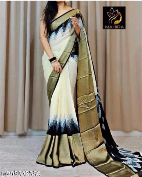 Kanjeevaram Style Beautiful Kalam Kari Chiffon Silk Saree With Blouse Pics