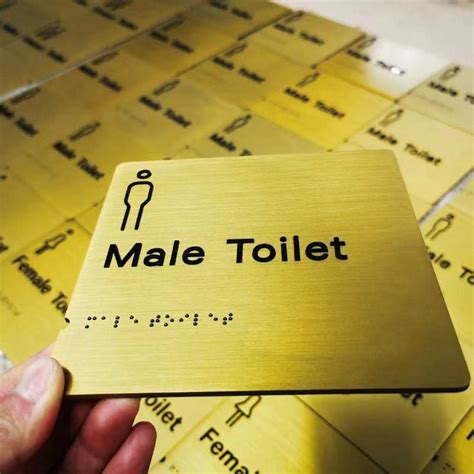 Restroom Sign Public Tactile Toilet Sign Braille Toilet Sign Custom