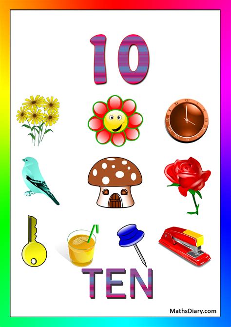Learning Counting And Recognition Of Number 10 Level 3 Worksheets