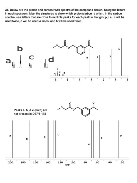 Solved Below Are The Proton And Carbon Nmr Spectra Of The Compound