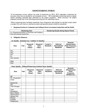 Fillable Online Jica Go MONITORING FORM JICA Jica Go Fax Email