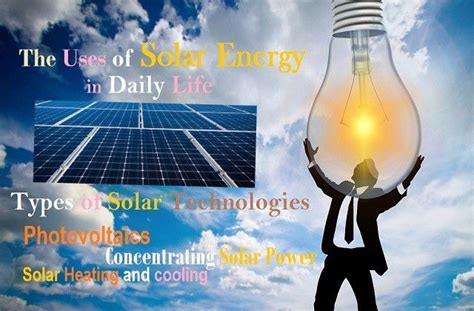 Types of Solar Energy Technologies and The Uses of Solar Energy in ...