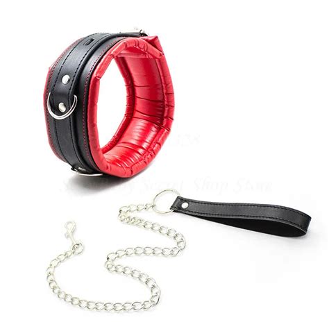 Balck Red Pu Leather Slave Neck Collars Sex Bdsm Bandage Erotic Fetish Slave Collars Sex Toys