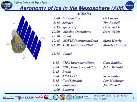 PPT - Aeronomy of Ice in the Mesosphere (AIM) PowerPoint Presentation ...