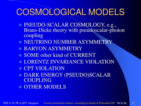 Ppt Cosmic Polarization Rotation Cosmological Models And