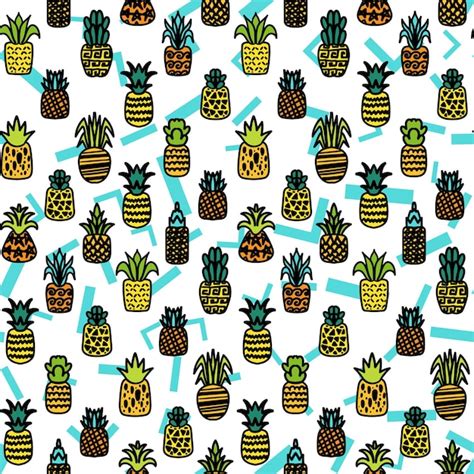 Premium Vector Whole Pineapples Vector Seamless Pattern