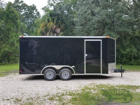 85×16 Ta Trailer Black Ramp Side Door Snapper Trailers