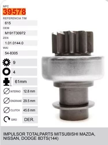 Bendix Impulsor De Marcha Mitsubishi Mazda Nissan Dodge D