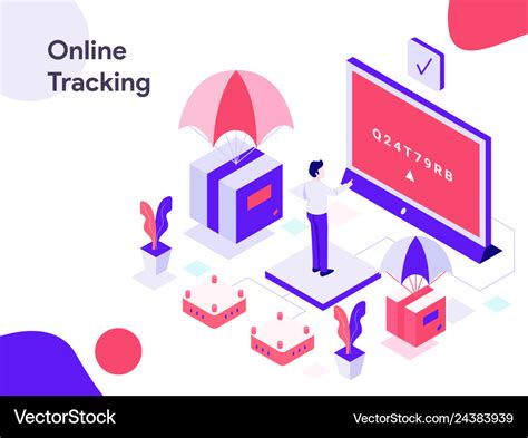 Online Tracking Isometric Modern Flat Design Vector Image