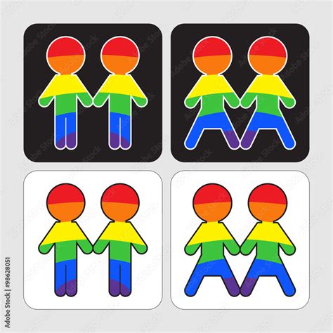 Gay And Lesbian Couples Icons Set Stock Vector Adobe Stock