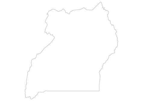 Blank Map Of Uganda SVG Vector Outline Map