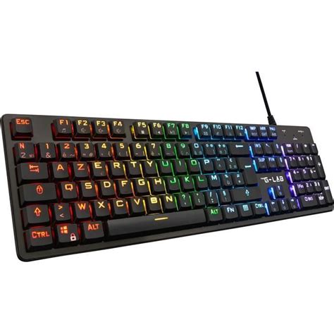 The G Lab Keyz Platinium Clavier Mecanique Gamer Azerty Fr Red Switch