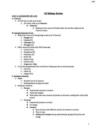 Ap Biology Full Course Summary Studylast