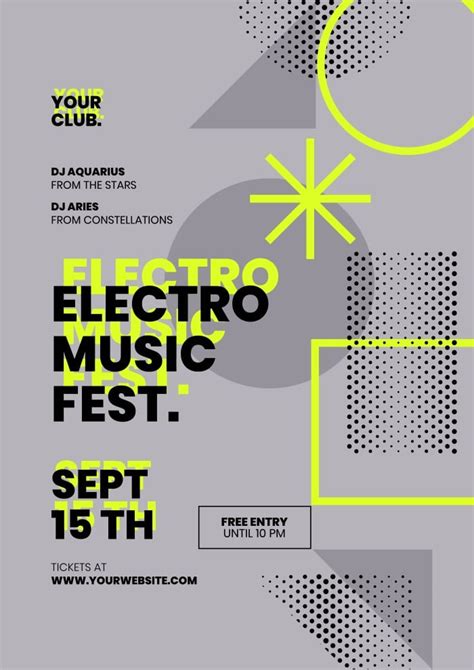 Cambia este diseño de Cartel para festival de música electrónica