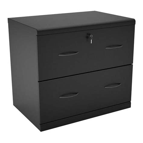 Drawer Lateral Wood Lockable Filing Cabinet Black Walmart