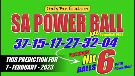 Sa Powerball And Powerball Plus Prediction 7 February 2023 Powerball