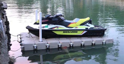 Jetslide Slide On Small Jet Ski Floating Dock Without Anchoring