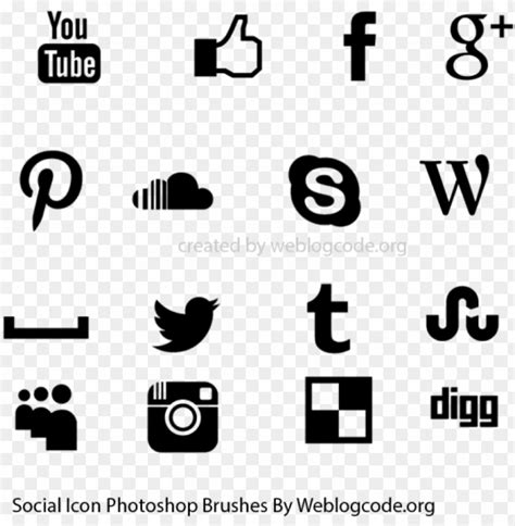 Free download | HD PNG social media icons photoshop brushes photoshop ...