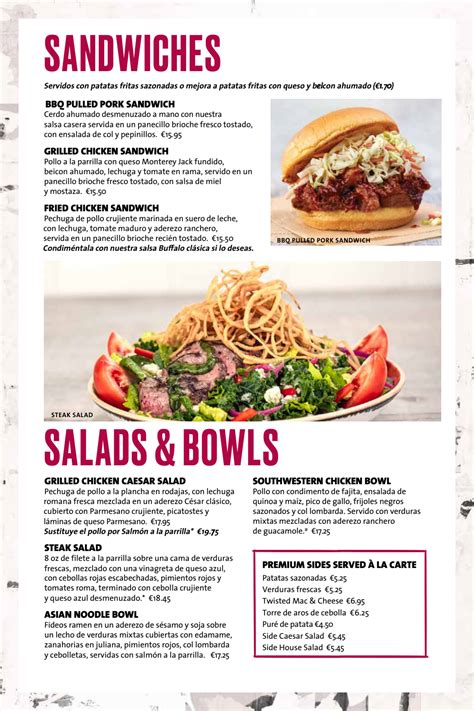 Menu 2024 Hard Rock Cafe Tenerife in Playa de las Américas TheFork