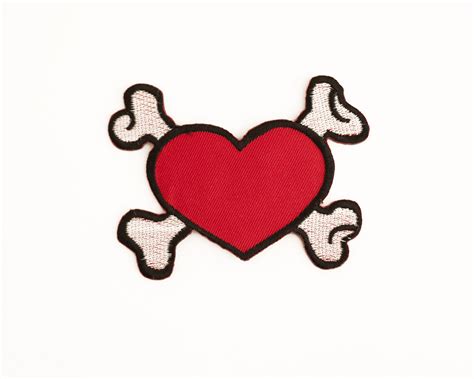 Heart And Cross Bones Patch Cybershop Australia